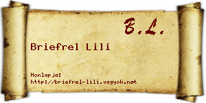 Briefrel Lili névjegykártya